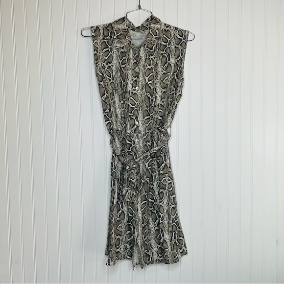 Laura Bianchi Italy 100% Linen Snakeskin Shirt Dress - Picture 2 of 8